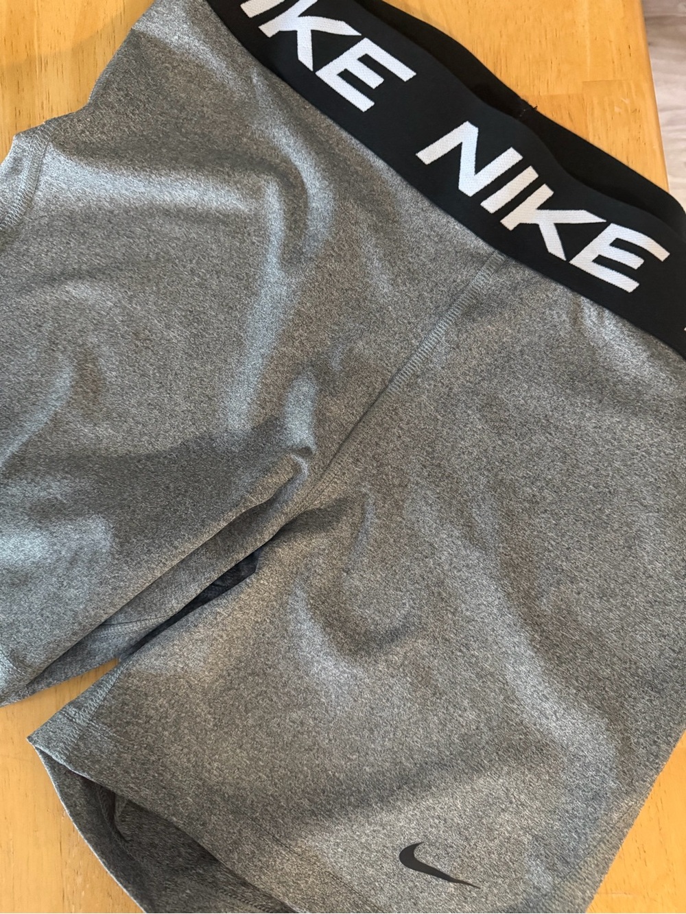 Nike Gray Dri-FIT Performance Shorts with Black Swoosh